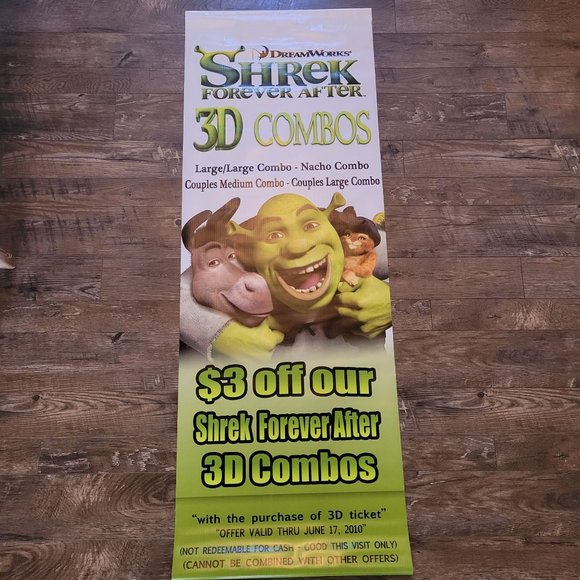Original Shrek Forever After 3D Movie Theater Poster 24 x 67 inches HUGE - Picture 2 of 11